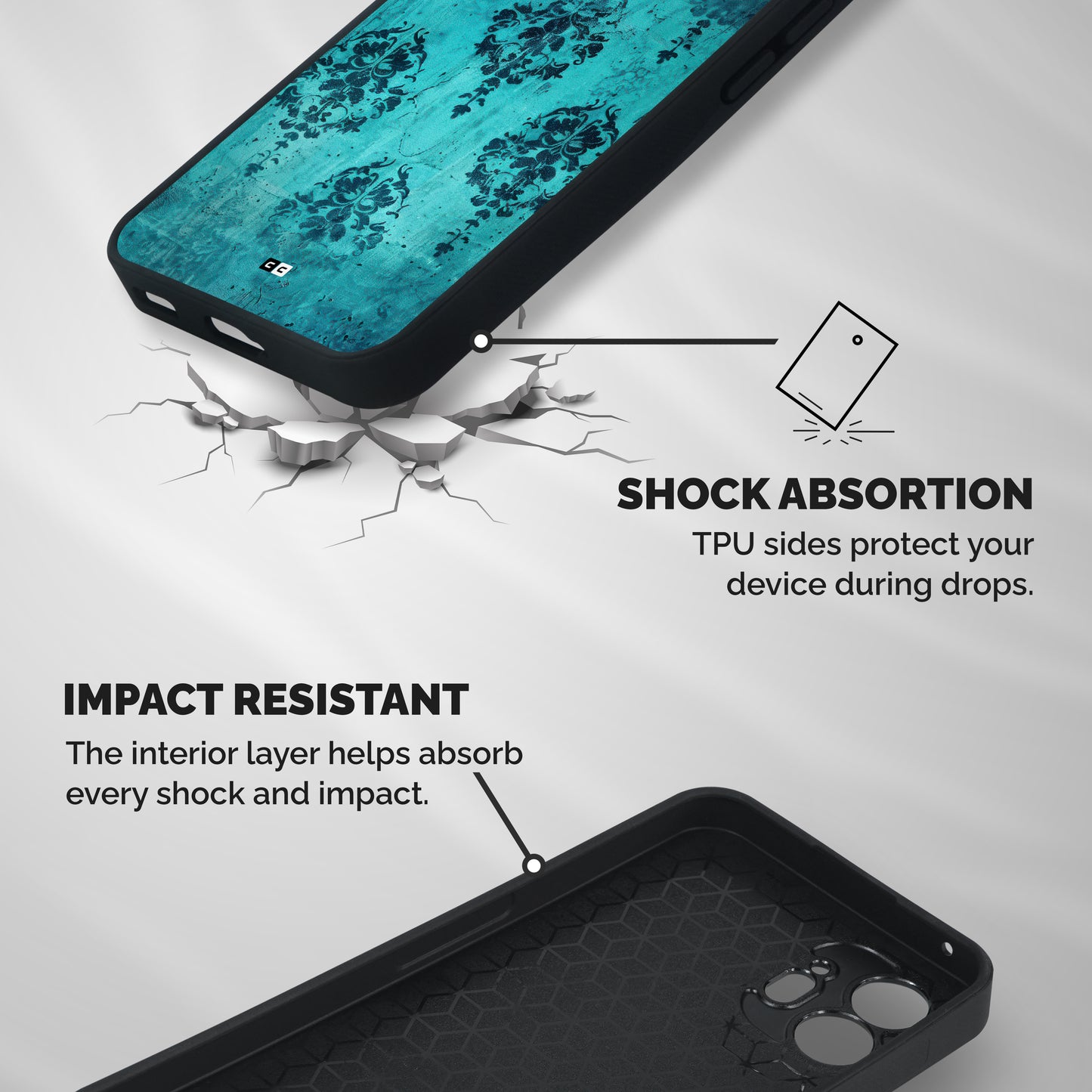 Cool Vintage Wall Shockproof Hybrid Protection (Metal + TPU) Back Case Cover