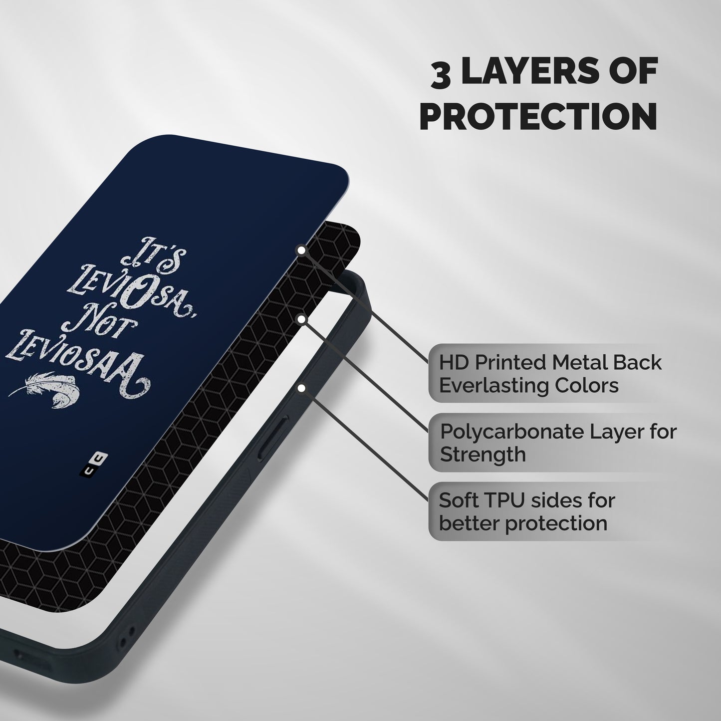 Correction Feather Shockproof Hybrid Protection (Metal + TPU) Back Case Cover