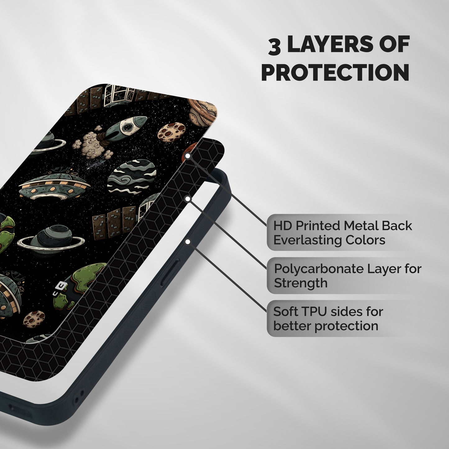 Cosmos Night Sky Anime Pattern Shockproof Hybrid Protection (Metal + TPU) Back Case Cover