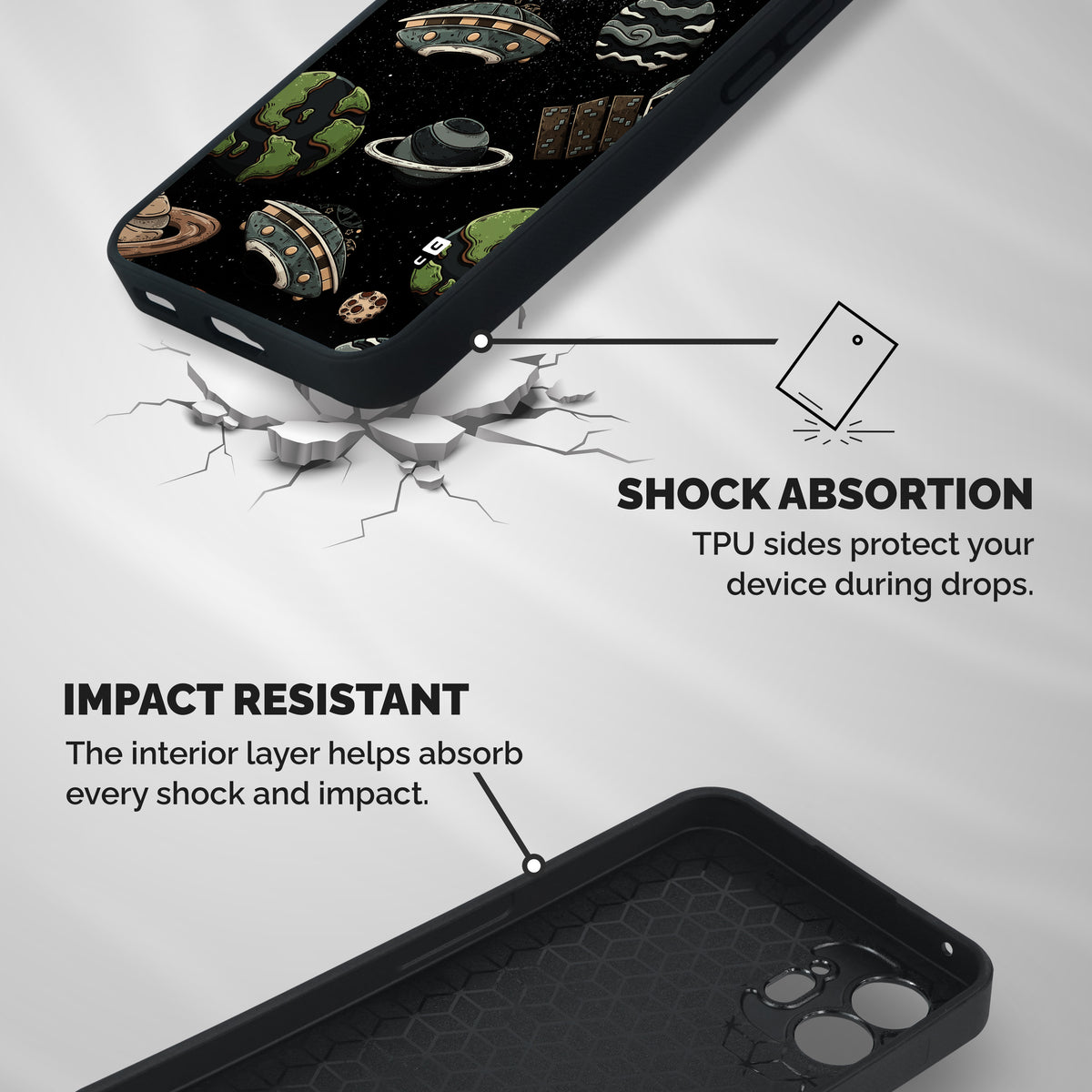 Cosmos Night Sky Anime Pattern Shockproof Hybrid Protection (Metal + TPU) Back Case Cover