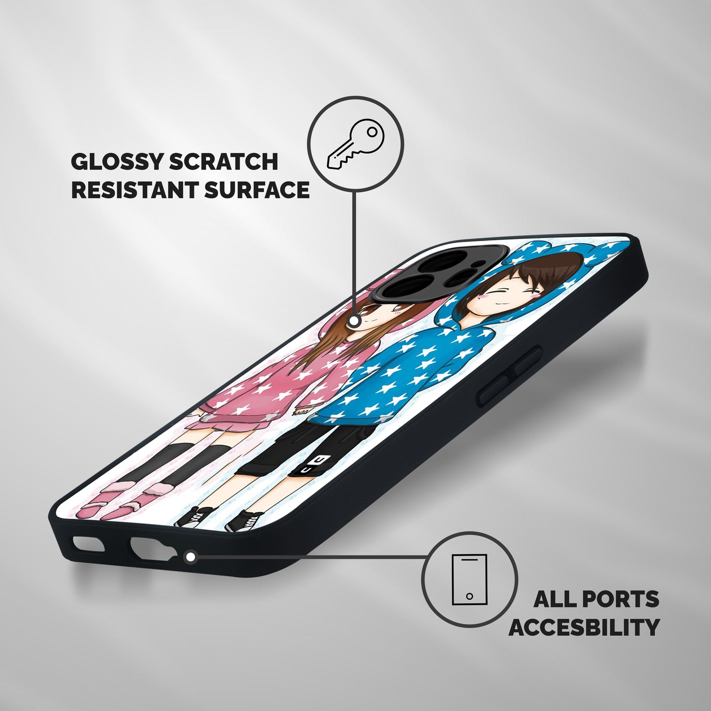 Couple In Stars Shockproof Hybrid Protection (Metal + TPU) Back Case Cover