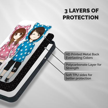 Couple In Stars Shockproof Hybrid Protection (Metal + TPU) Back Case Cover