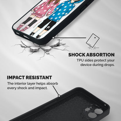Couple In Stars Shockproof Hybrid Protection (Metal + TPU) Back Case Cover