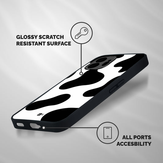 Cow Pattern Print Shockproof Hybrid Protection (Metal + TPU) Back Case Cover