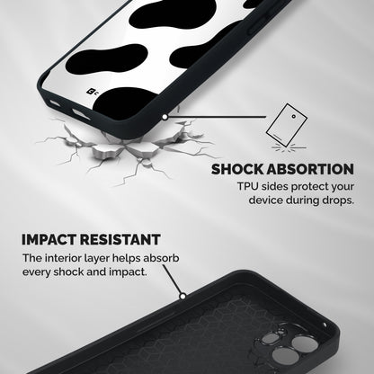 Cow Pattern Print Shockproof Hybrid Protection (Metal + TPU) Back Case Cover