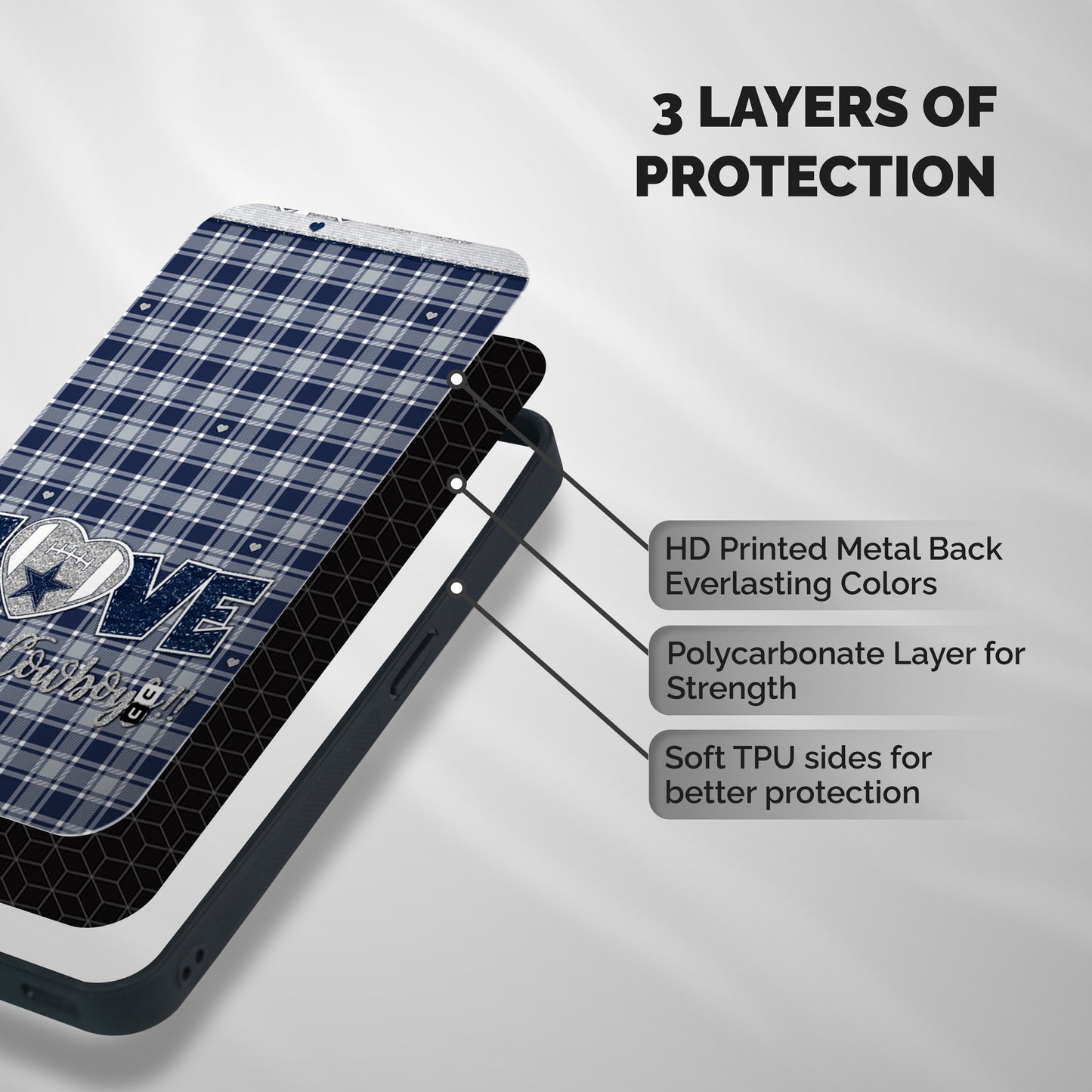 Cowboy Love Shockproof Hybrid Protection (Metal + TPU) Back Case Cover