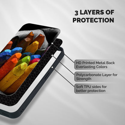 Crayons Beautiful Shockproof Hybrid Protection (Metal + TPU) Back Case Cover