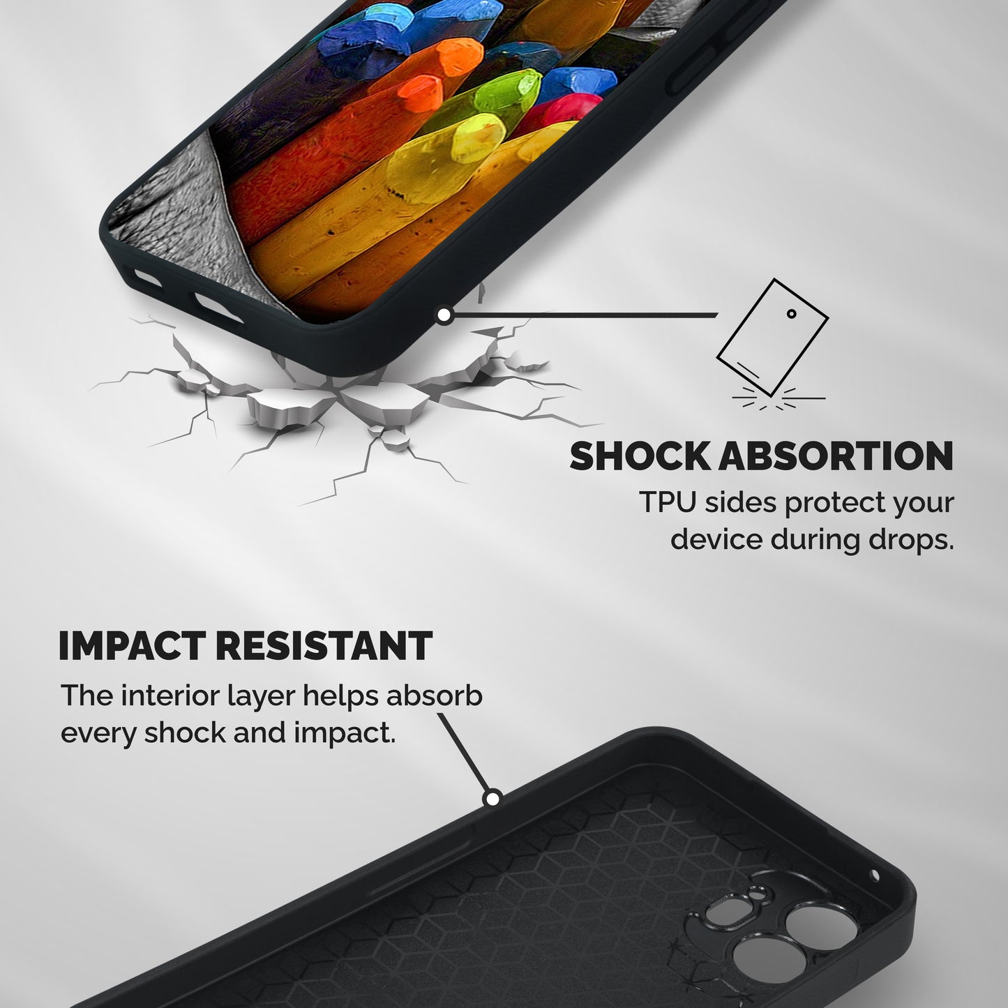 Crayons Beautiful Shockproof Hybrid Protection (Metal + TPU) Back Case Cover
