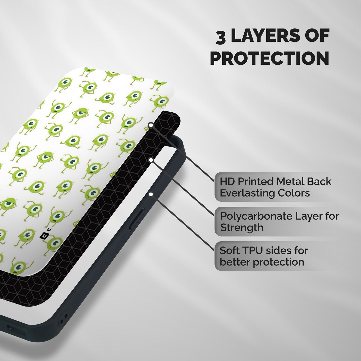 Crazy Green Maniac Shockproof Hybrid Protection (Metal + TPU) Back Case Cover