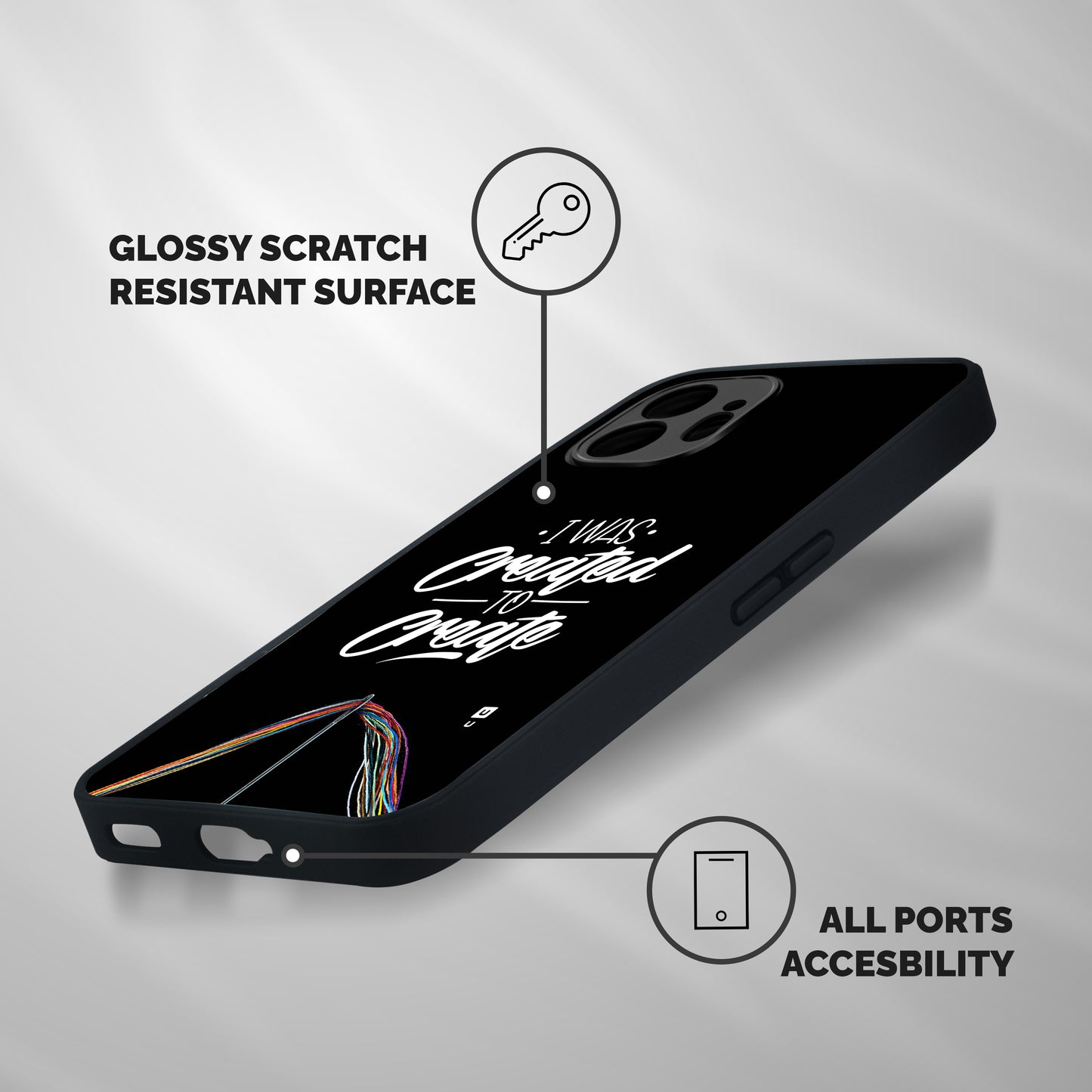 Created to Create Shockproof Hybrid Protection (Metal + TPU) Back Case Cover
