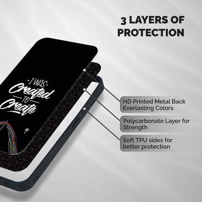 Created to Create Shockproof Hybrid Protection (Metal + TPU) Back Case Cover