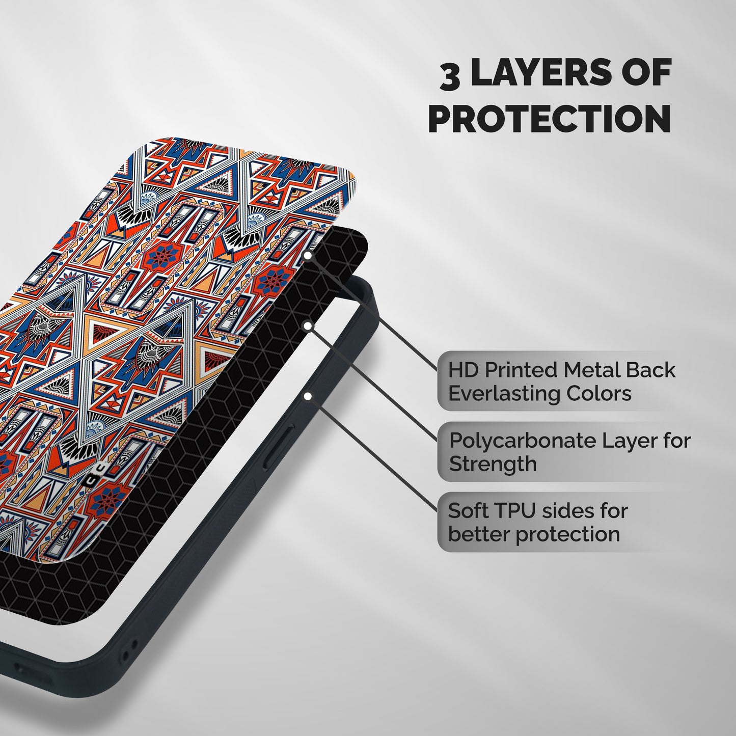 Creative Aztec Art Shockproof Hybrid Protection (Metal + TPU) Back Case Cover