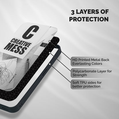 Creative Mess Shockproof Hybrid Protection (Metal + TPU) Back Case Cover