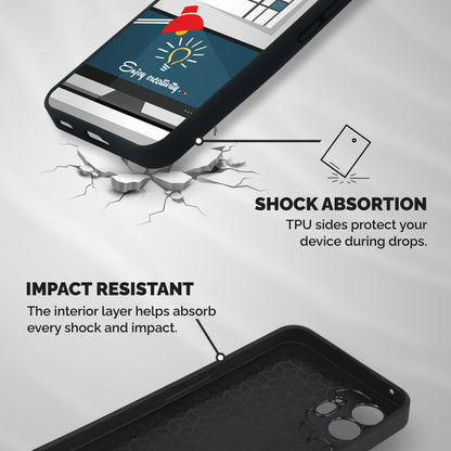 Creative Workspace Design Shockproof Hybrid Protection (Metal + TPU) Back Case Cover