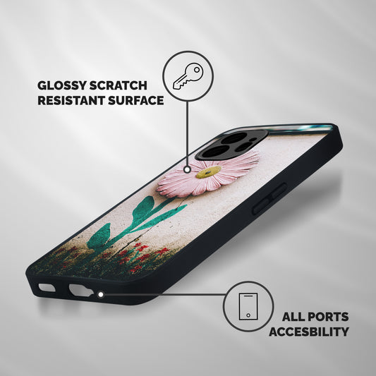 Creativity Flower Shockproof Hybrid Protection (Metal + TPU) Back Case Cover