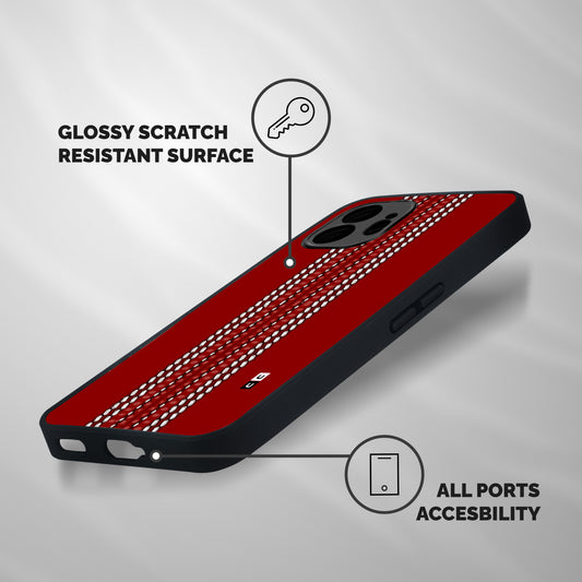 Cricket Ball Pattern Shockproof Hybrid Protection (Metal + TPU) Back Case Cover