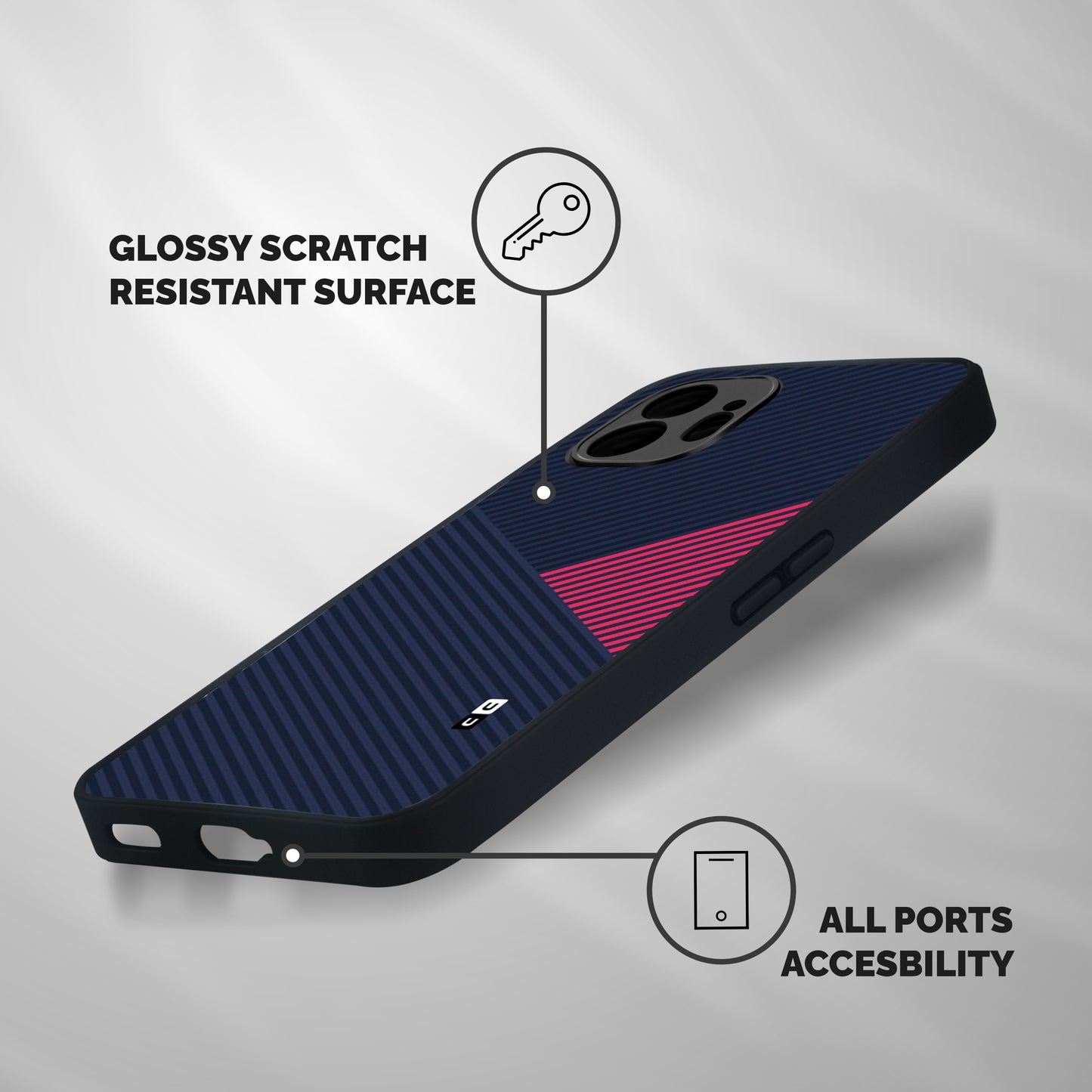 Criscros Stripes Shockproof Hybrid Protection (Metal + TPU) Back Case Cover