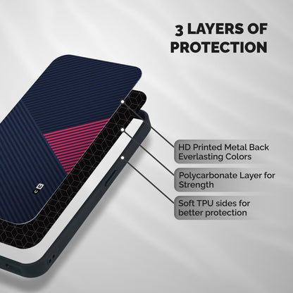 Criscros Stripes Shockproof Hybrid Protection (Metal + TPU) Back Case Cover