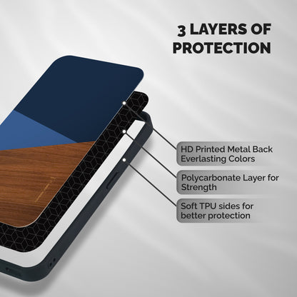 Crossed Lines Pattern Shockproof Hybrid Protection (Metal + TPU) Back Case Cover