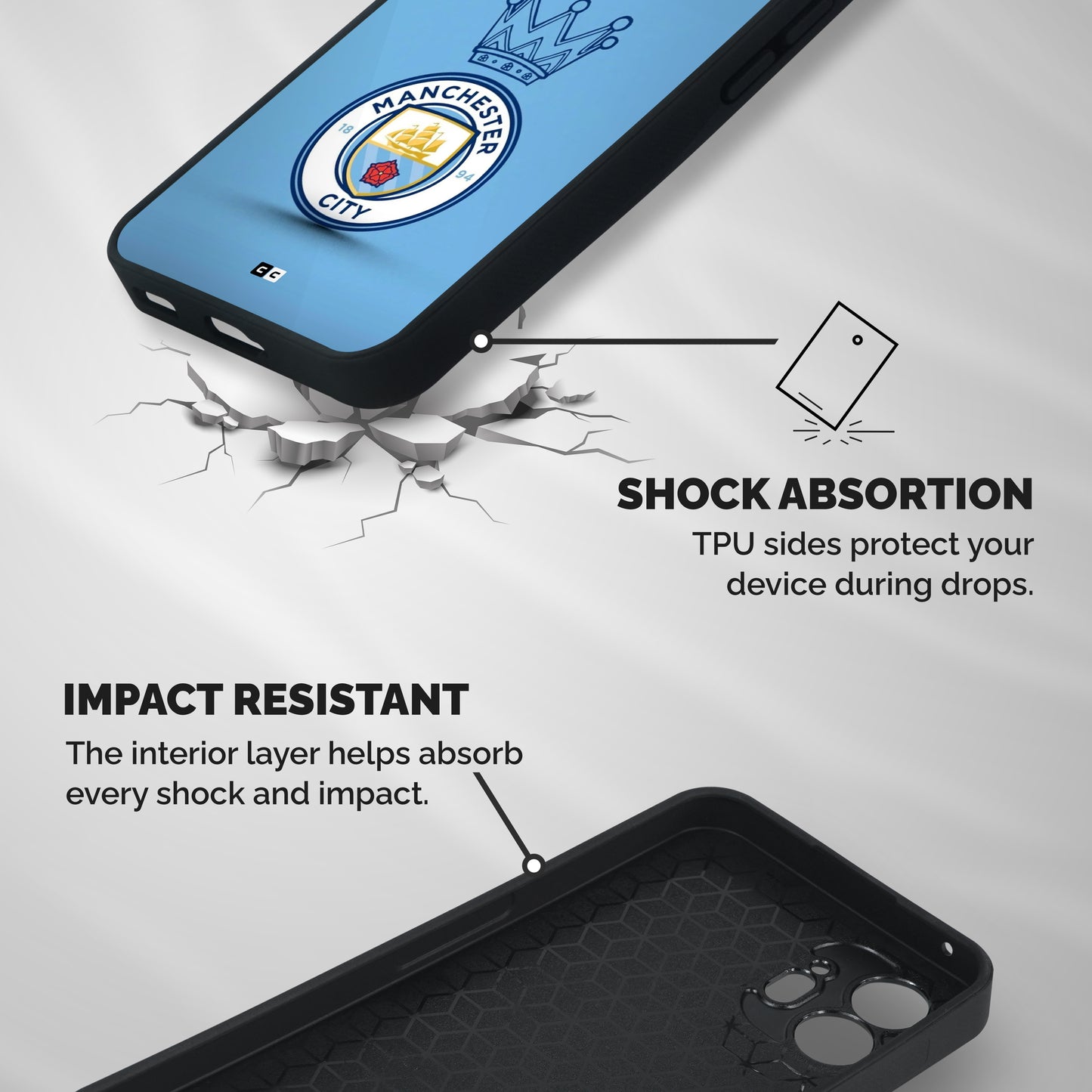 Crown City FC Shockproof Hybrid Protection (Metal + TPU) Back Case Cover