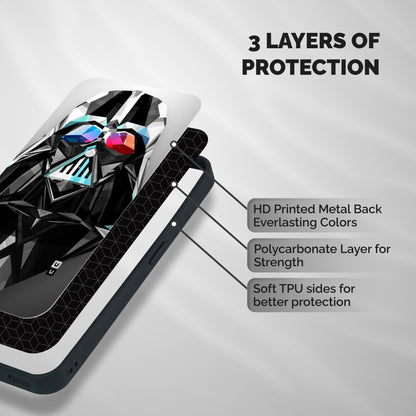 Crystal Robot Shockproof Hybrid Protection (Metal + TPU) Back Case Cover
