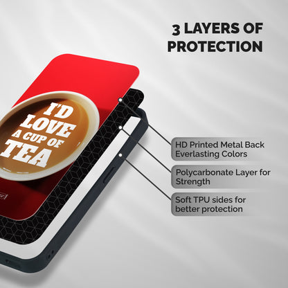Cup of Tea Shockproof Hybrid Protection (Metal + TPU) Back Case Cover