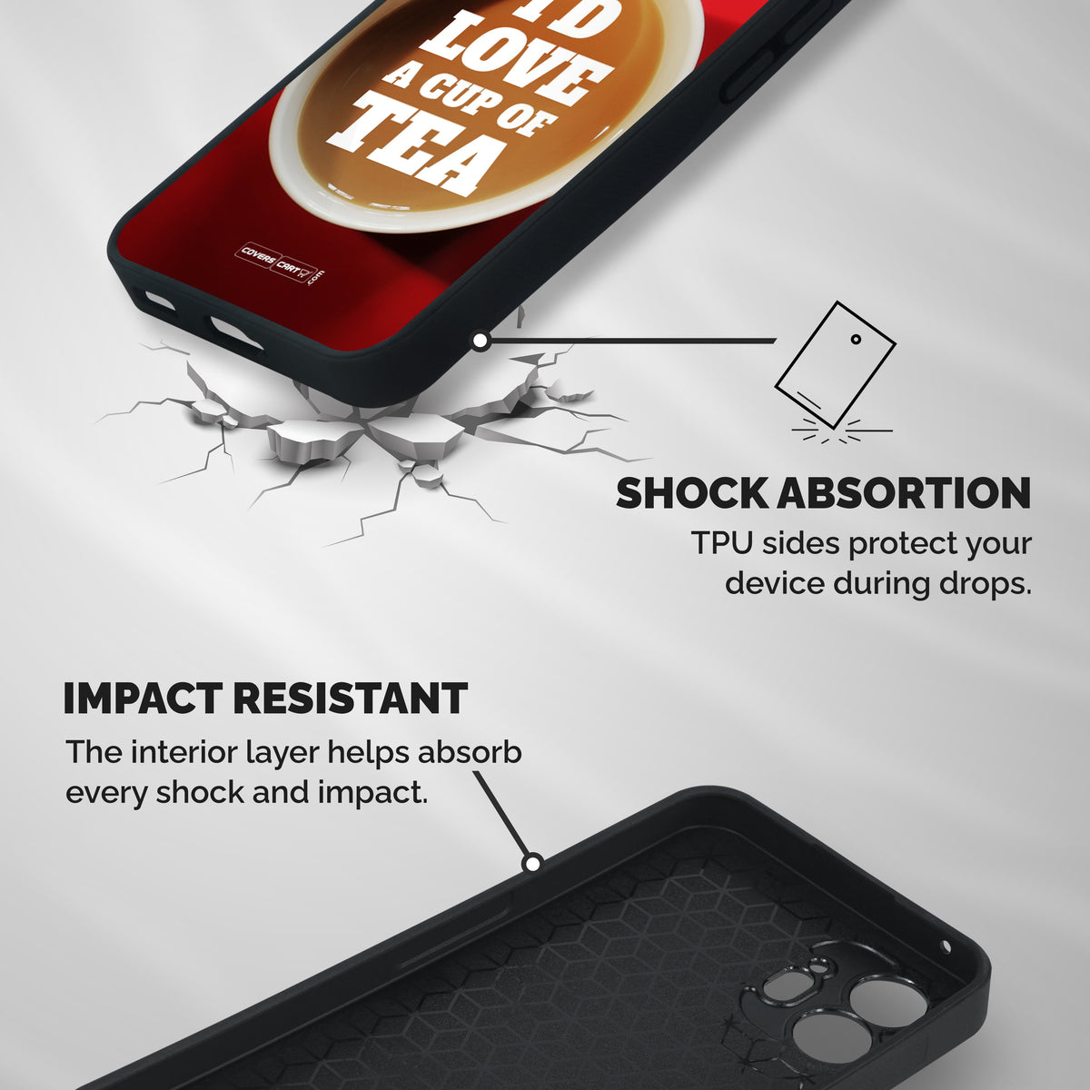 Cup of Tea Shockproof Hybrid Protection (Metal + TPU) Back Case Cover