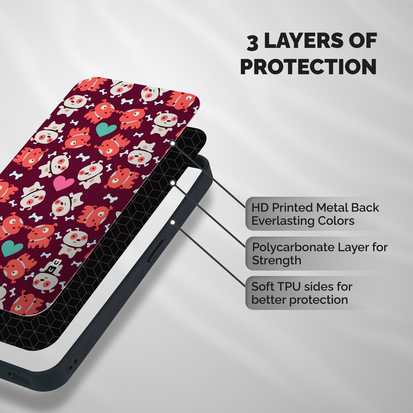 Cut Dog Design Shockproof Hybrid Protection (Metal + TPU) Back Case Cover