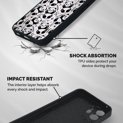 Cute Adorable Panda Pattern Shockproof Hybrid Protection (Metal + TPU) Back Case Cover