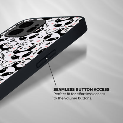 Cute Adorable Panda Pattern Shockproof Hybrid Protection (Metal + TPU) Back Case Cover