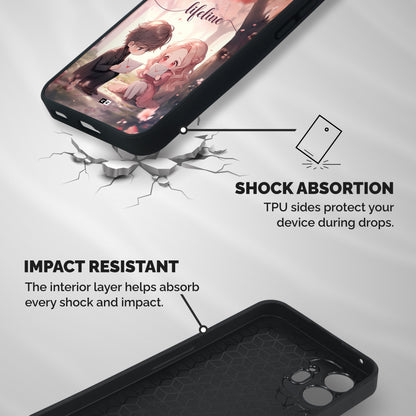 Cute Anime Couple Shockproof Hybrid Protection (Metal + TPU) Back Case Cover