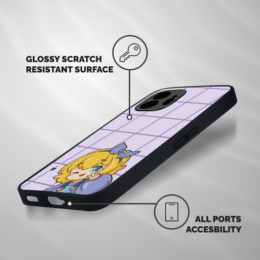 Cute Anime Illustration Shockproof Hybrid Protection (Metal + TPU) Back Case Cover