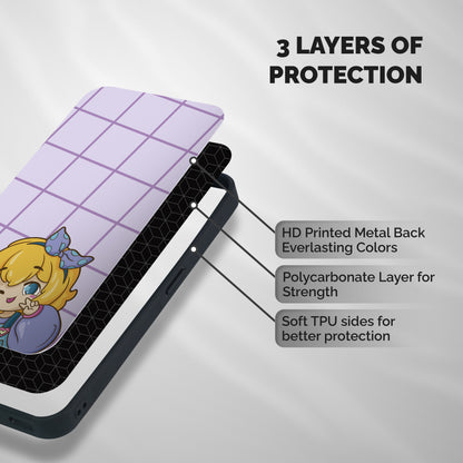 Cute Anime Illustration Shockproof Hybrid Protection (Metal + TPU) Back Case Cover