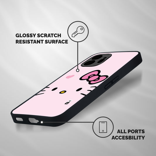 Cute Bow Face Shockproof Hybrid Protection (Metal + TPU) Back Case Cover