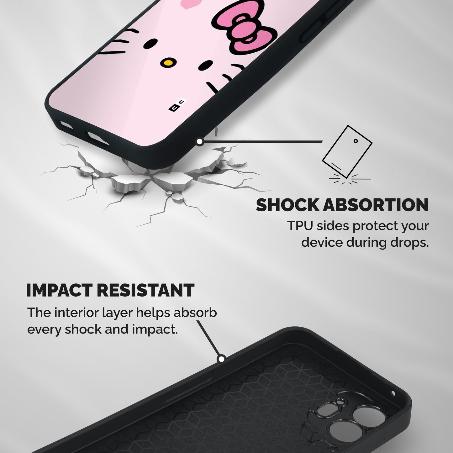 Cute Bow Face Shockproof Hybrid Protection (Metal + TPU) Back Case Cover