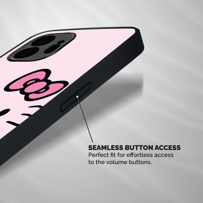 Cute Bow Face Shockproof Hybrid Protection (Metal + TPU) Back Case Cover