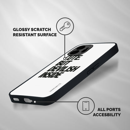 Cute But Devil Shockproof Hybrid Protection (Metal + TPU) Back Case Cover
