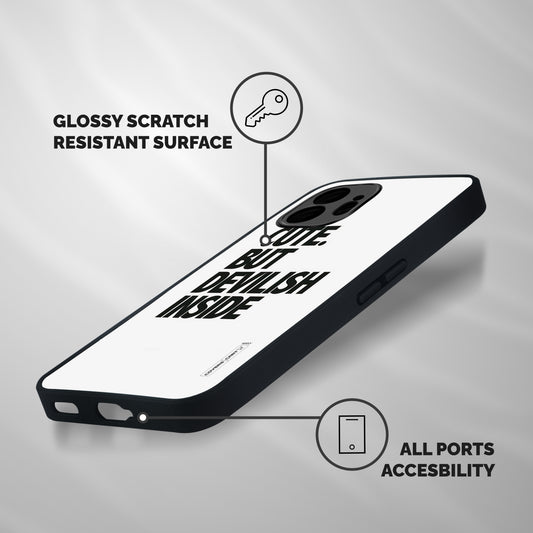 Cute But Devil Shockproof Hybrid Protection (Metal + TPU) Back Case Cover