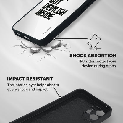 Cute But Devil Shockproof Hybrid Protection (Metal + TPU) Back Case Cover