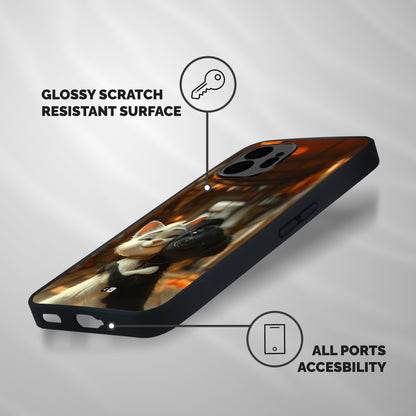 Cute Cat Dog Shockproof Hybrid Protection (Metal + TPU) Back Case Cover
