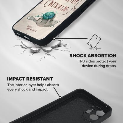 Cute Cat Shockproof Hybrid Protection (Metal + TPU) Back Case Cover