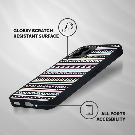 Cute Chev Pattern Shockproof Hybrid Protection (Metal + TPU) Back Case Cover