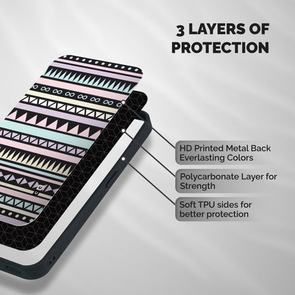 Cute Chev Pattern Shockproof Hybrid Protection (Metal + TPU) Back Case Cover
