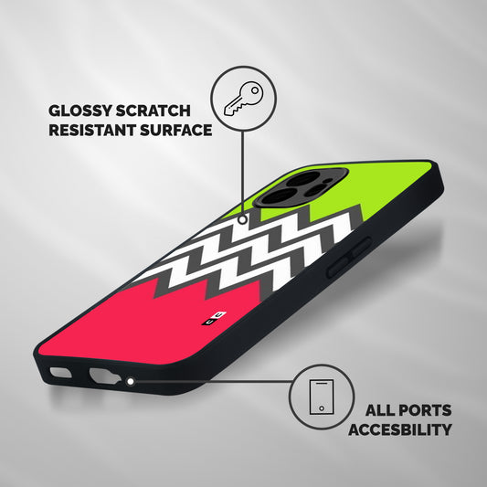 Cute Chevron Shockproof Hybrid Protection (Metal + TPU) Back Case Cover