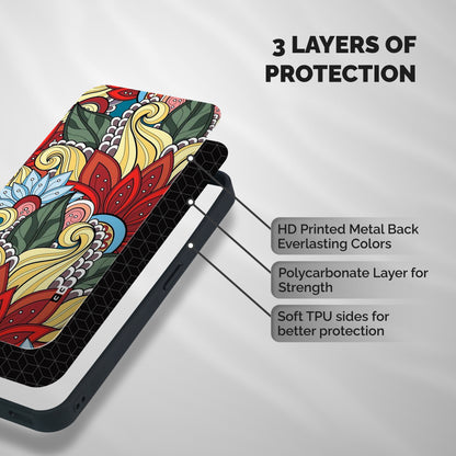 Cute Doodle Shockproof Hybrid Protection (Metal + TPU) Back Case Cover