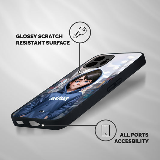Cute Gamer Shockproof Hybrid Protection (Metal + TPU) Back Case Cover