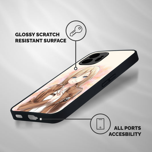 Cute Girl Art Shockproof Hybrid Protection (Metal + TPU) Back Case Cover