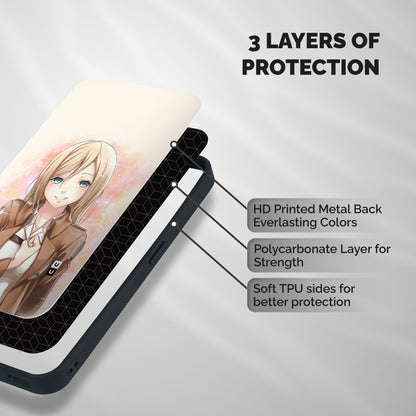 Cute Girl Art Shockproof Hybrid Protection (Metal + TPU) Back Case Cover