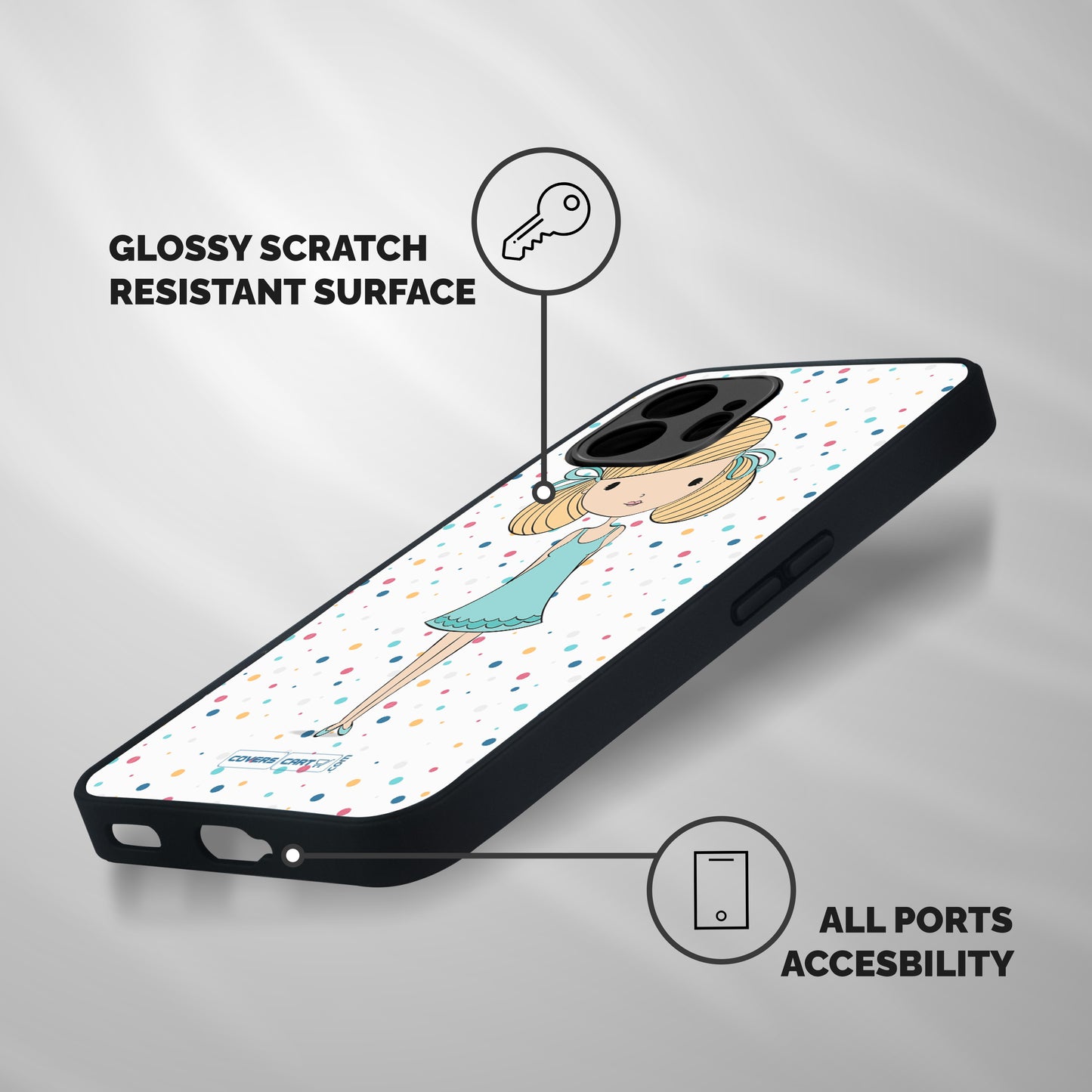 Cute Girl Shockproof Hybrid Protection (Metal + TPU) Back Case Cover