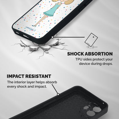 Cute Girl Shockproof Hybrid Protection (Metal + TPU) Back Case Cover